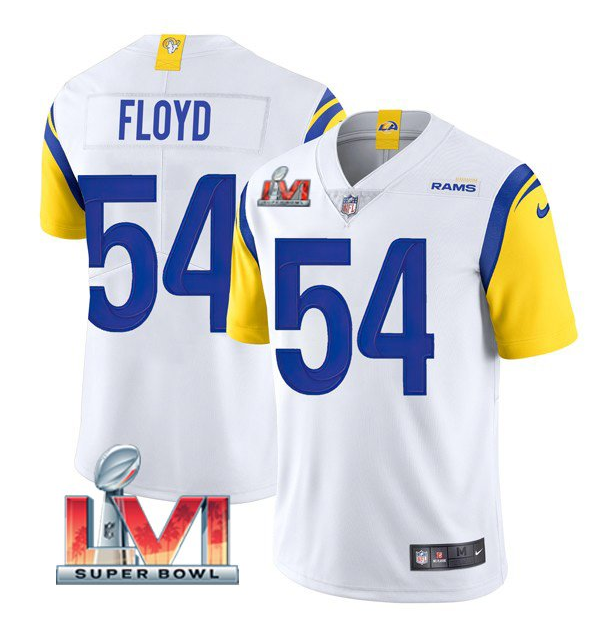 Men's Los Angeles Rams #54 Leonard Floyd 2022 White Super Bowl LVI Vapor Limited Stitched Jersey